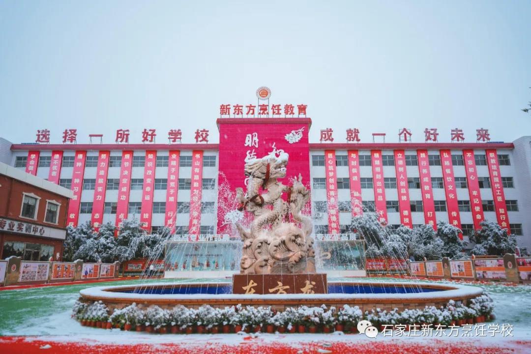 初雪中的校园，美的可以当做壁纸